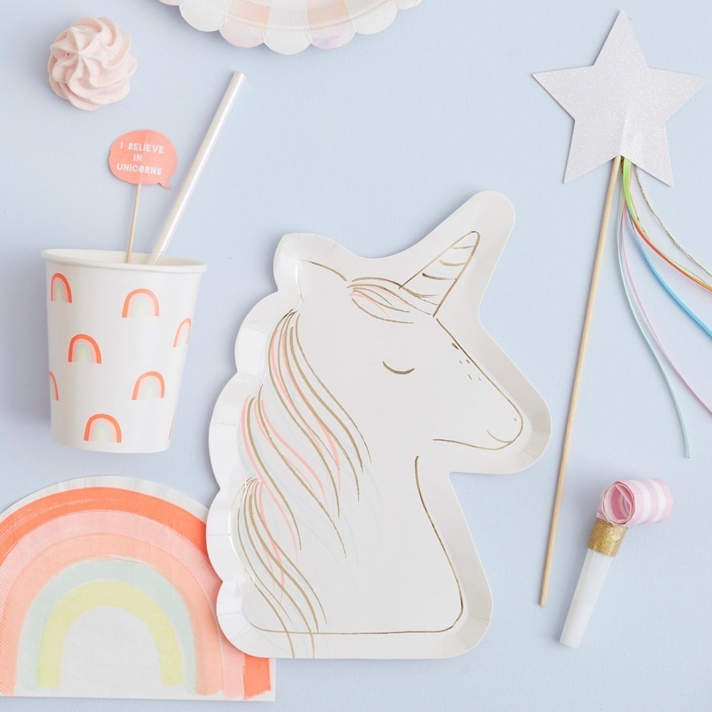 NEW Meri Meri Magical Unicorn Paper Plates Party Celebrate